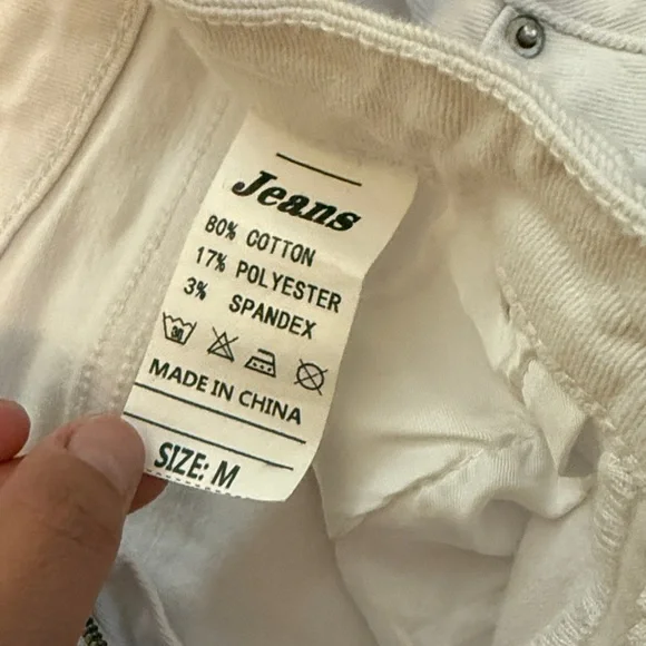 Stylish White Distressed Jean Shorts - Picture 2 of 3